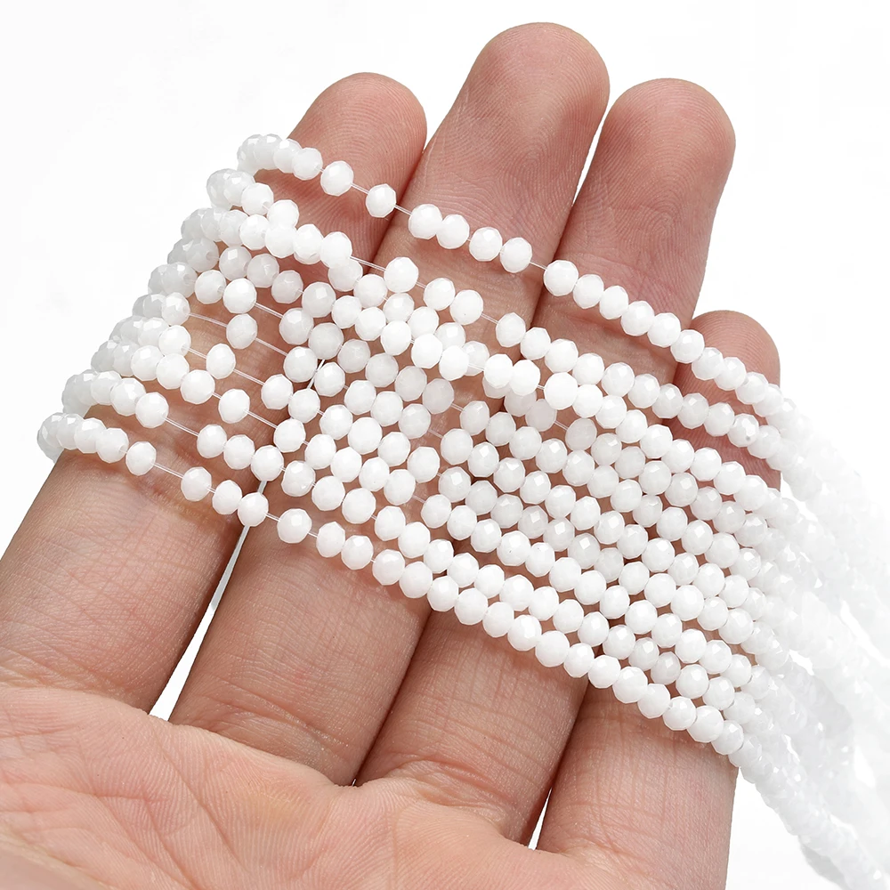 120 Stück Kristallglasperlen, Rondelle, aus Österreich, facettiert, lose, runde Perlen zum Basteln von Schmuck, für DIY-Halsketten und Armbänder. – Detail 34