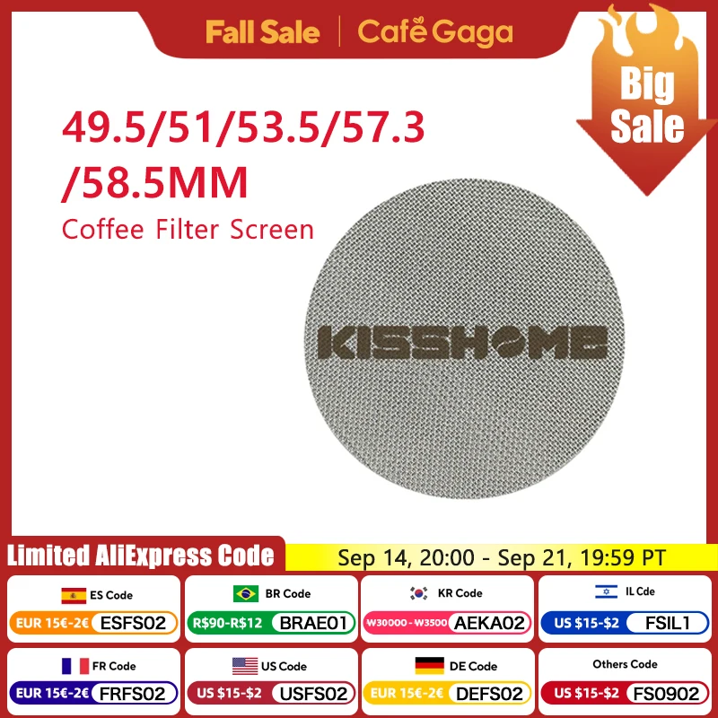 

KISSHOME Espresso Puck Screen 51mm 53.5mm 58.5mm 57.3mm Filter Mesh Portafilter Barista Tools Coffee Machine Accessories