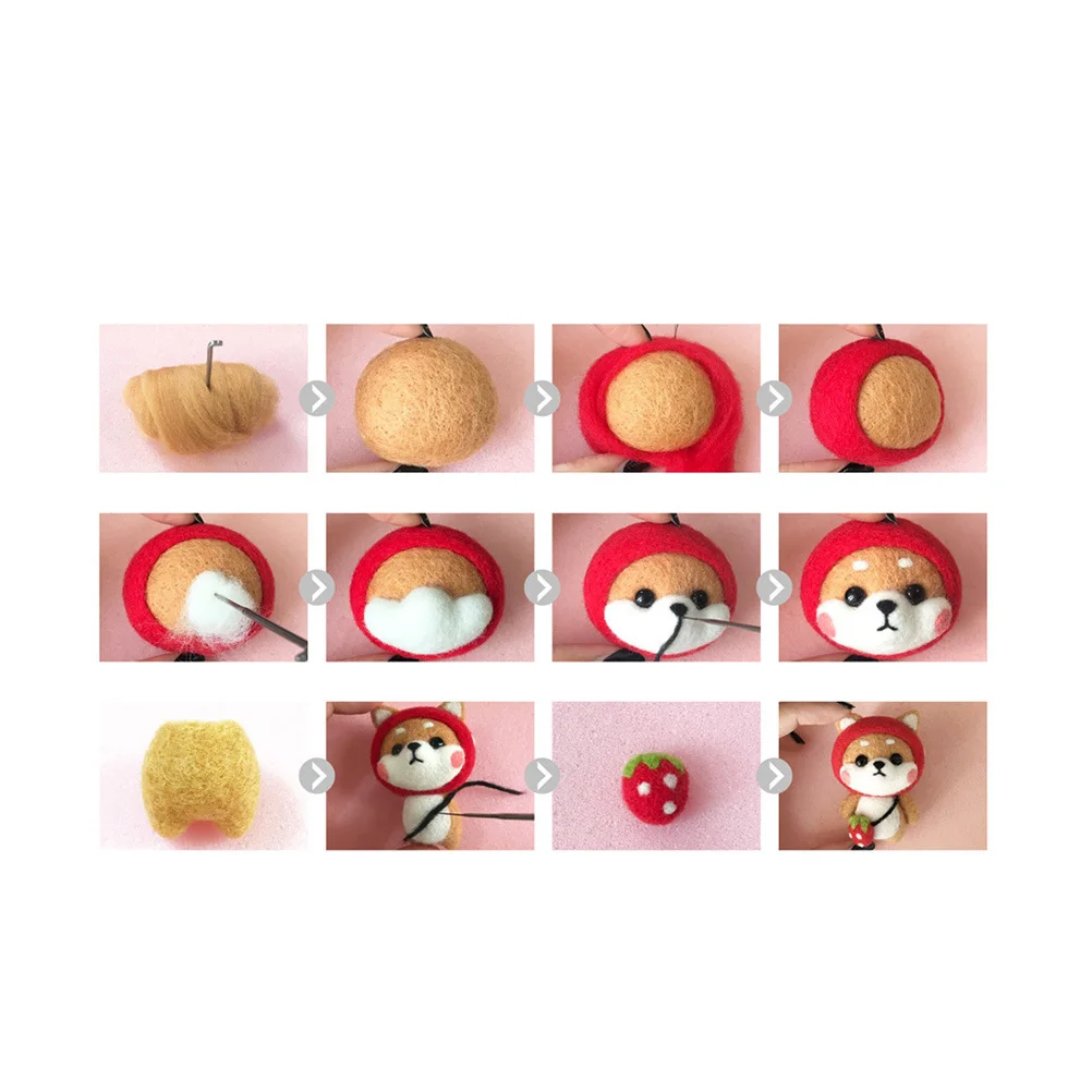 

1Set Wool Felt Craft Kit Handmade DIY Material Package Needlecrafts Creative Gift for Family and Home Decoration