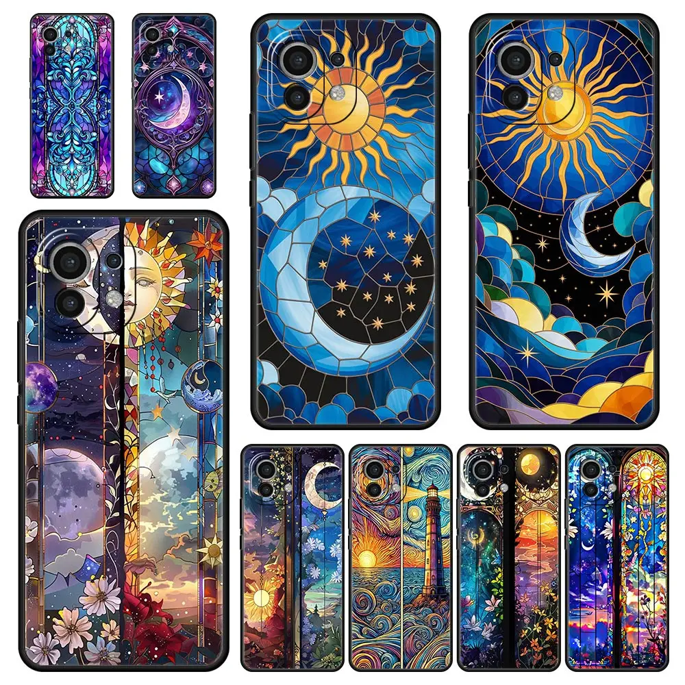 Beautiful Sun Moon Glass Phone Case Cover for Xiaomi Mi 17 Pro Max 15 14 13 12 11 Ultra 15T 14T 13T 12T Pro Lite Soft TPU Shell