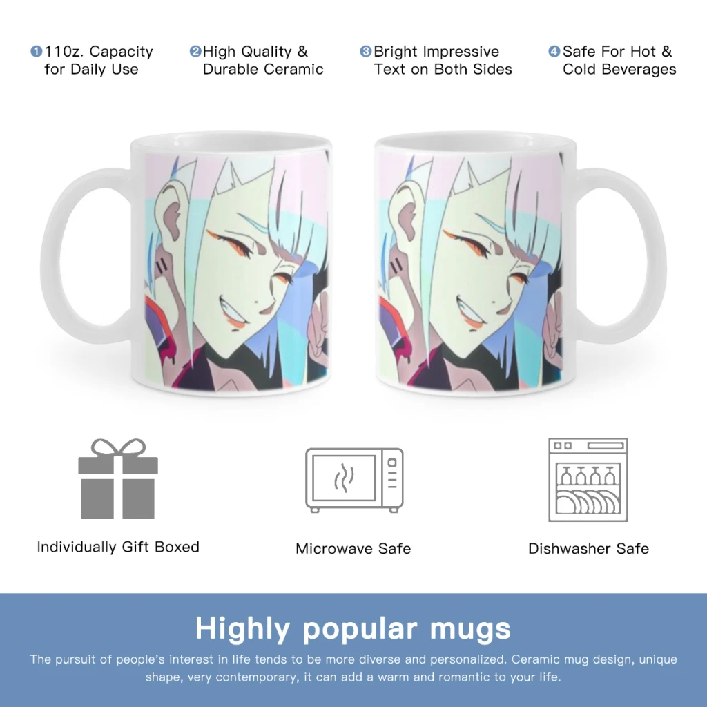 Anime C_Cyberpunks C-Cool E-Edgerunners Free shipping Coffee Cups Ceramic cups creative cups and cute mugs Gift Cup For Tea