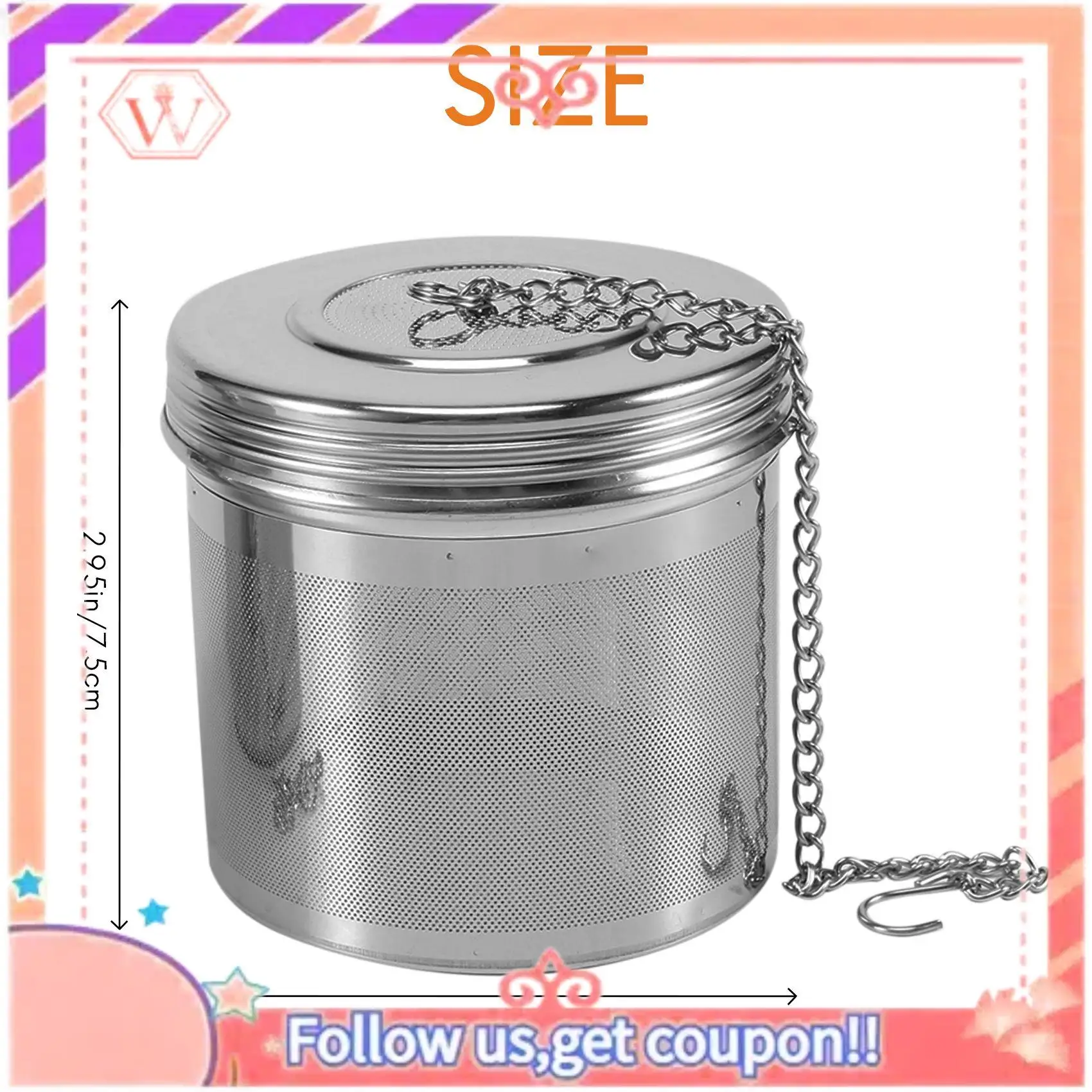 AT84-2 Pack Large Tea Ball Infuser For Loose Leaf Tea & Spice Infuser For Cooking, Threaded Lid, Extra Fine Mesh Tea Strainer