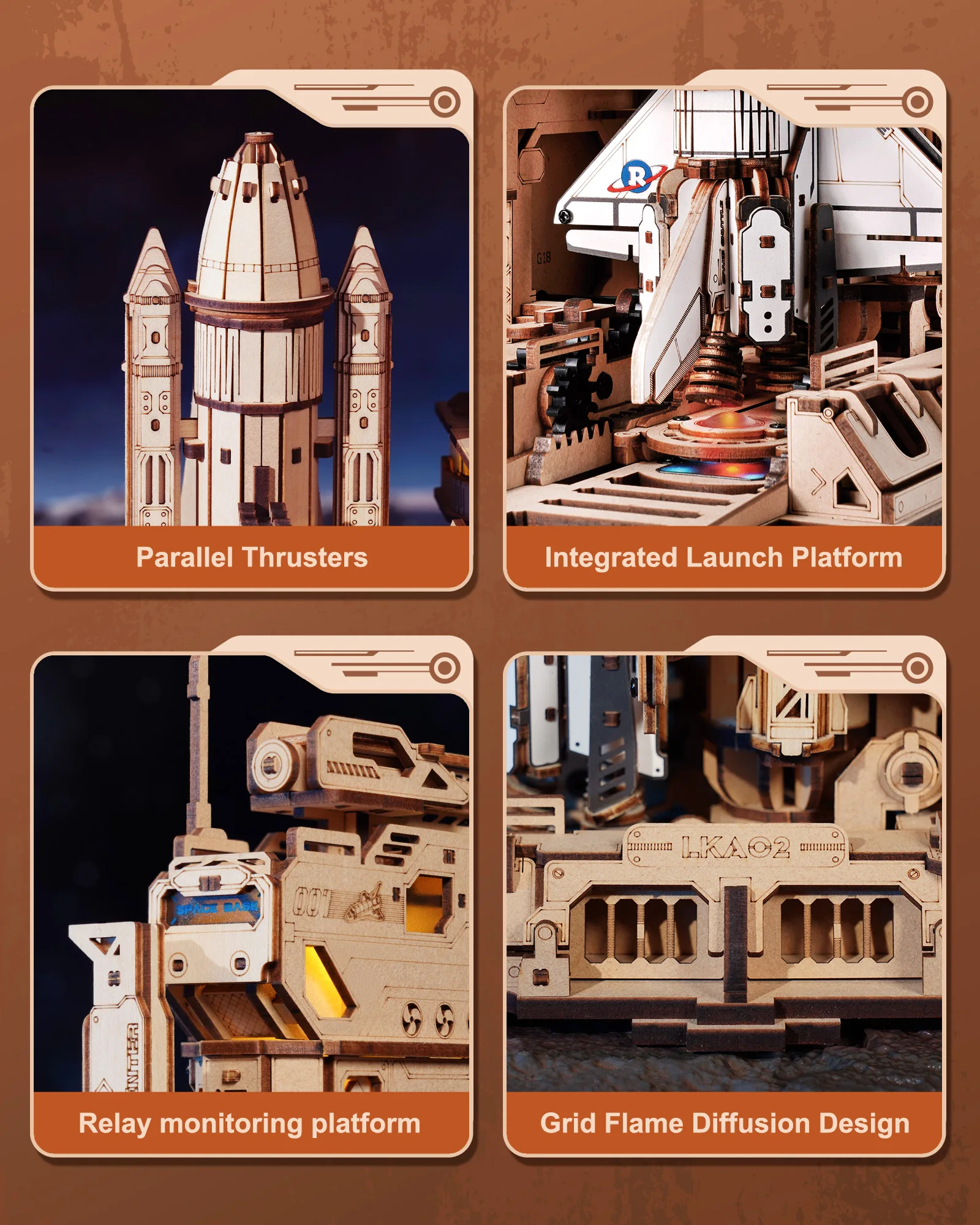 ROKR 3D Wooden Puzzle Space Shuttle LKA02 Model Kit 4