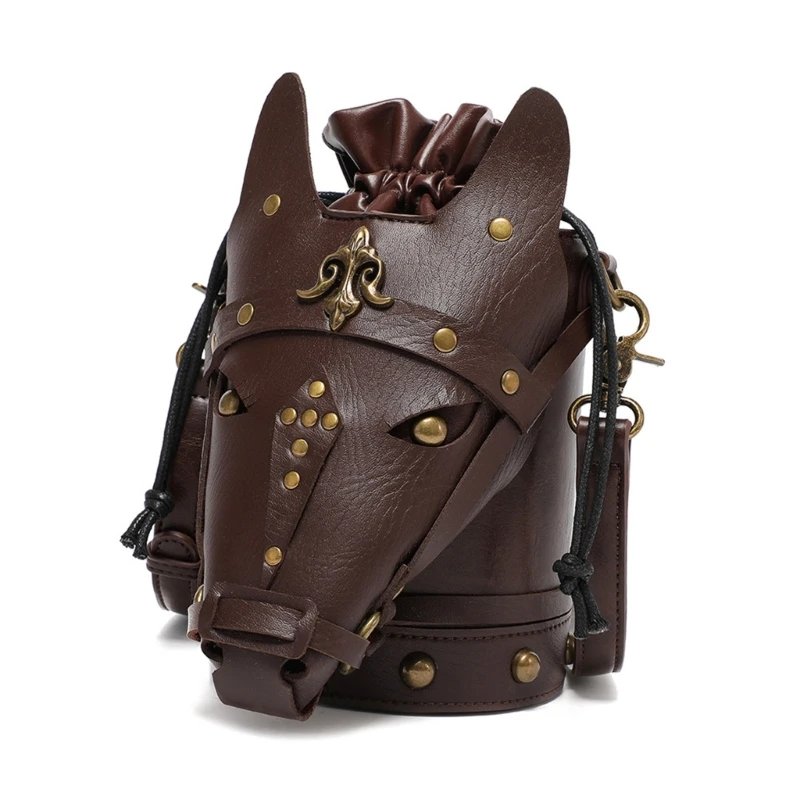 

Horse Head Crossbody Bag PU Leather Pouches Perfect for Historical Reenactment