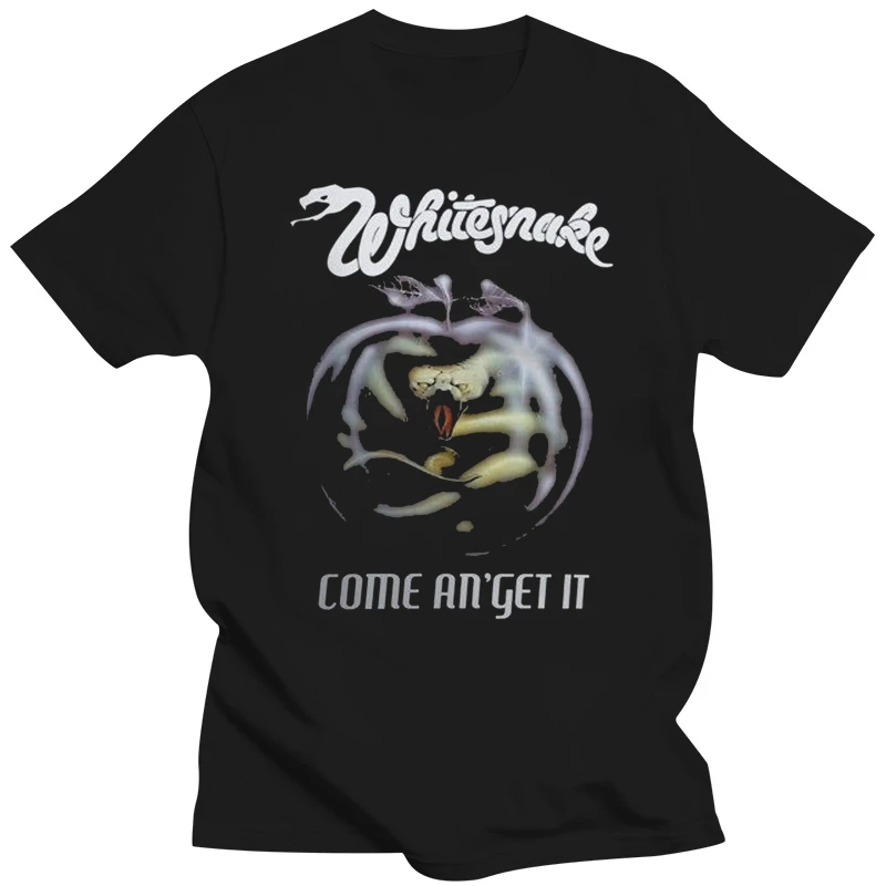 Men t shirt New Popular WHITESNAKE Come An Get It Rock Band Black Slze t-shirt women