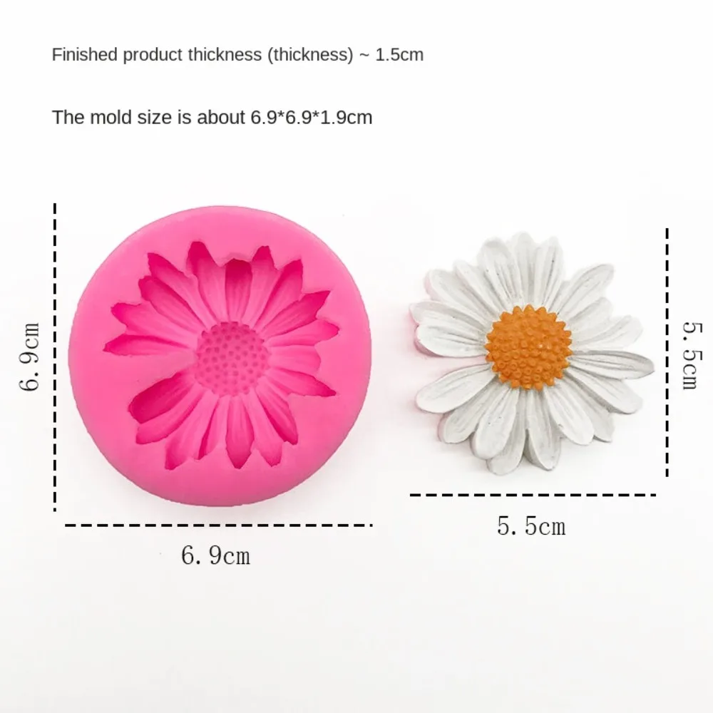 3D Flower Silicone Mold Fondant Craft Chocolate Cake Decoration Daisy Baking Tool Sugar Soap Mold Candle Mold Home Kitchen DIY