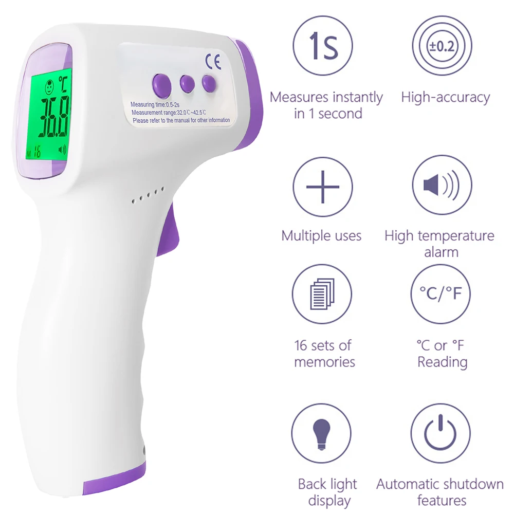 Digital Forehead Thermometer Non Contact Infrared Medical Thermometer Body Temperature Fever Measure Tool for Baby Adults Home