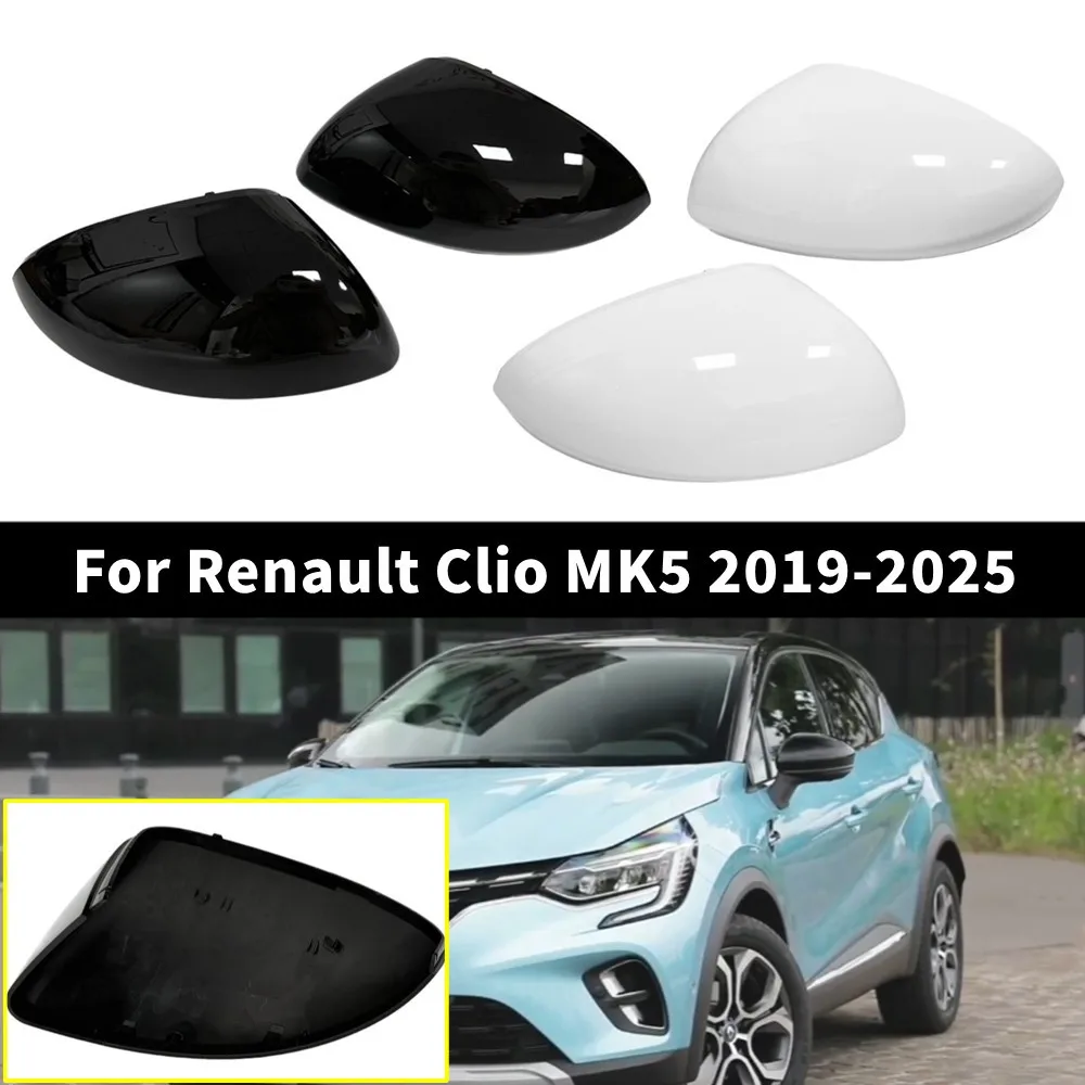 

For Renault Clio MK5 2019 2020 2021 2022 2023 2024 2025 Car Replacement Rearview Side Mirror Cover Wing Cap Exterior Door Trim