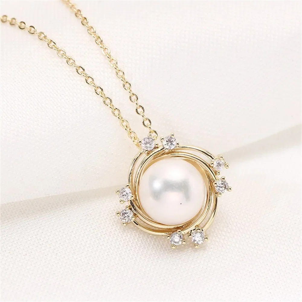 

DIY Gold-Plated Pearl Pendant Setting, Handmade Jewelry Crafting Accessories Jewelry Findings No Pearl No Chain