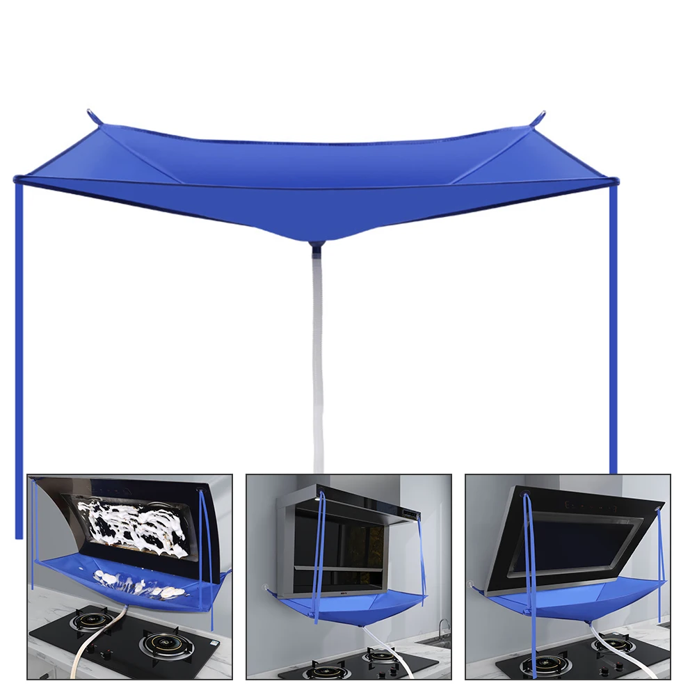 

Oxford Fabric Plastic Tube Range Hood Water Bag Kitchen Grease Filter Cover Cleaning Tool Drain Smooth Drainage Washing