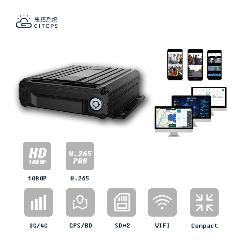 High Quality 4ch Dual Sd Card 1080p 4g Gps Mdvr Driver Fatigue Monitor System Adas Dsm Ai Mobile Dvr
