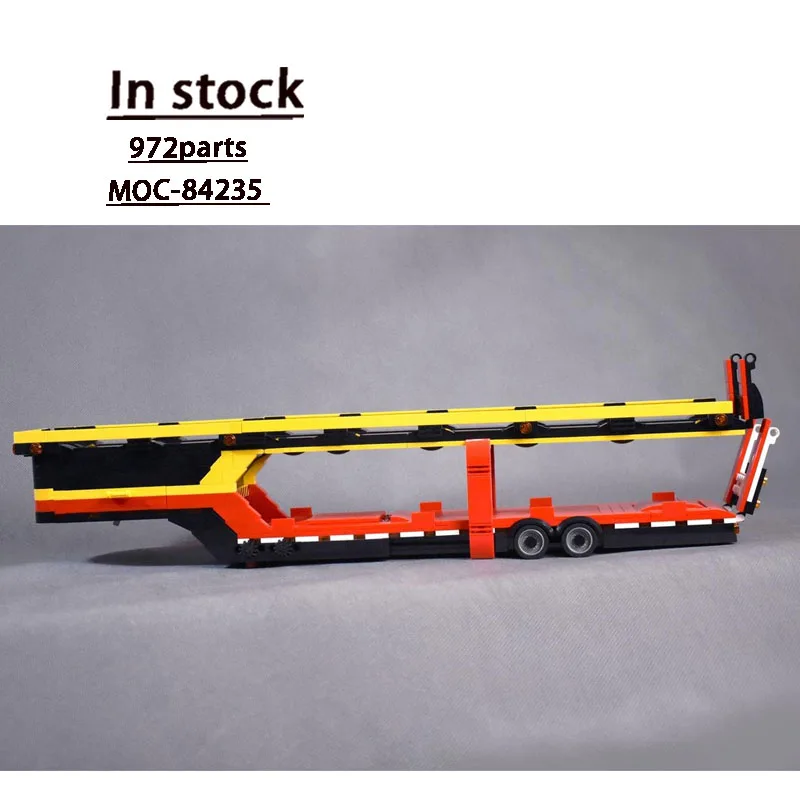 MOC-84235 クラシック新モデル貨物トラック輸送トレーラービルディングブロック 972 パーツ男の子子供の誕生日おもちゃギフト