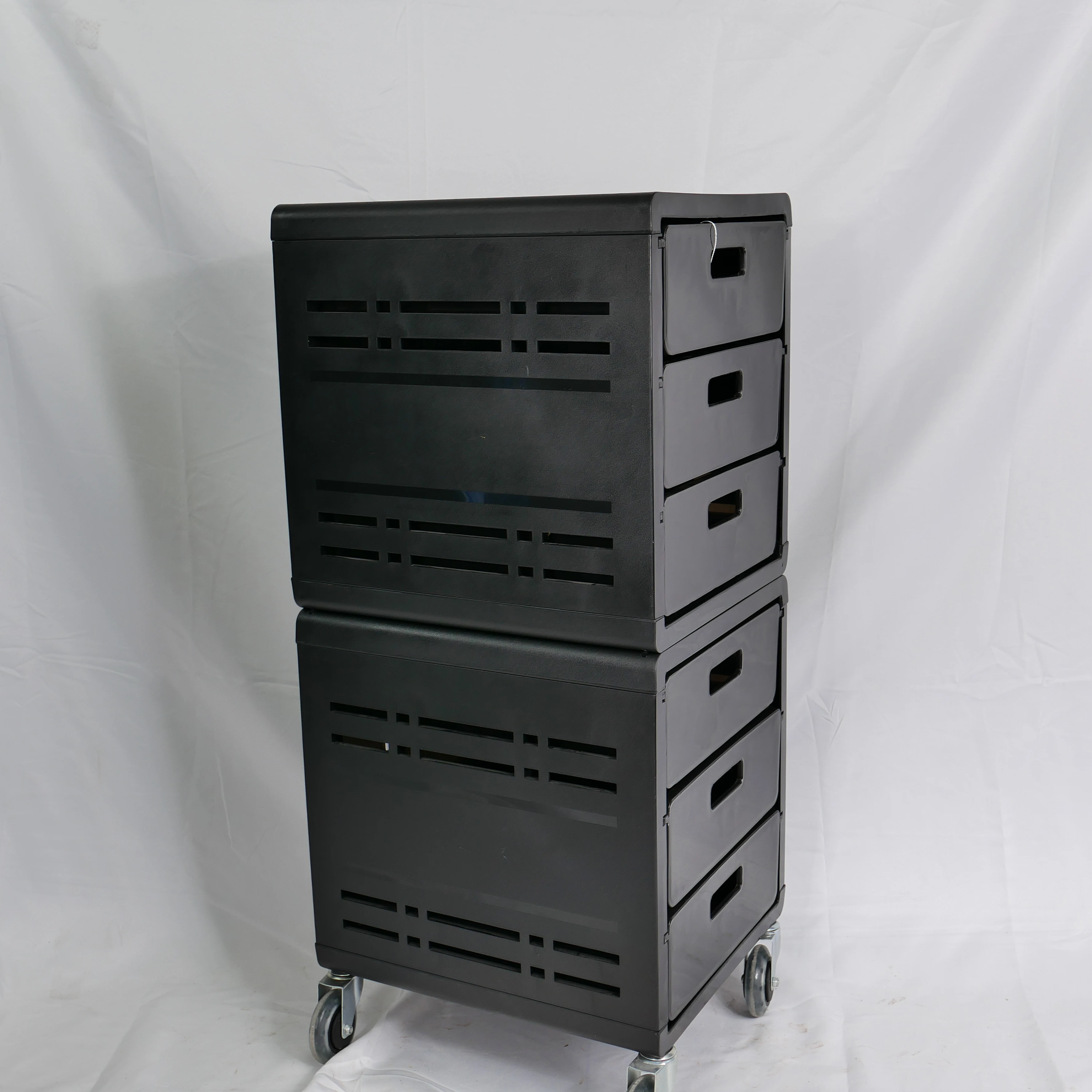 Portable Lightweight Black Plastic Multi-layer Salon Trolley Storage Cart for Hairdresser Makeup Living Room Use