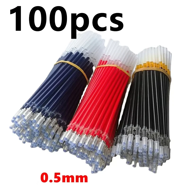 0.5mm Gel Pen Refill Blue/Black Ink Office School Stationery Writing Ballpoint refill 100pcs/set Handles Rods