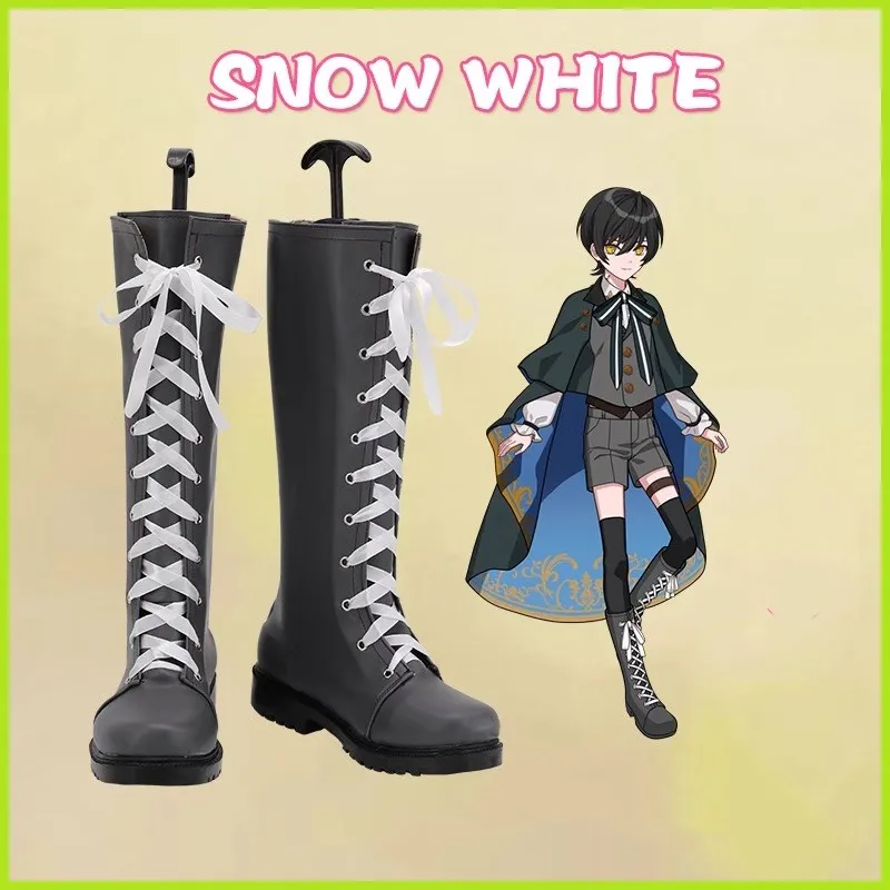 

Promise of Wizard Mahoyaku Snow White Cosplay Costume Shoes Black Handmade Boots