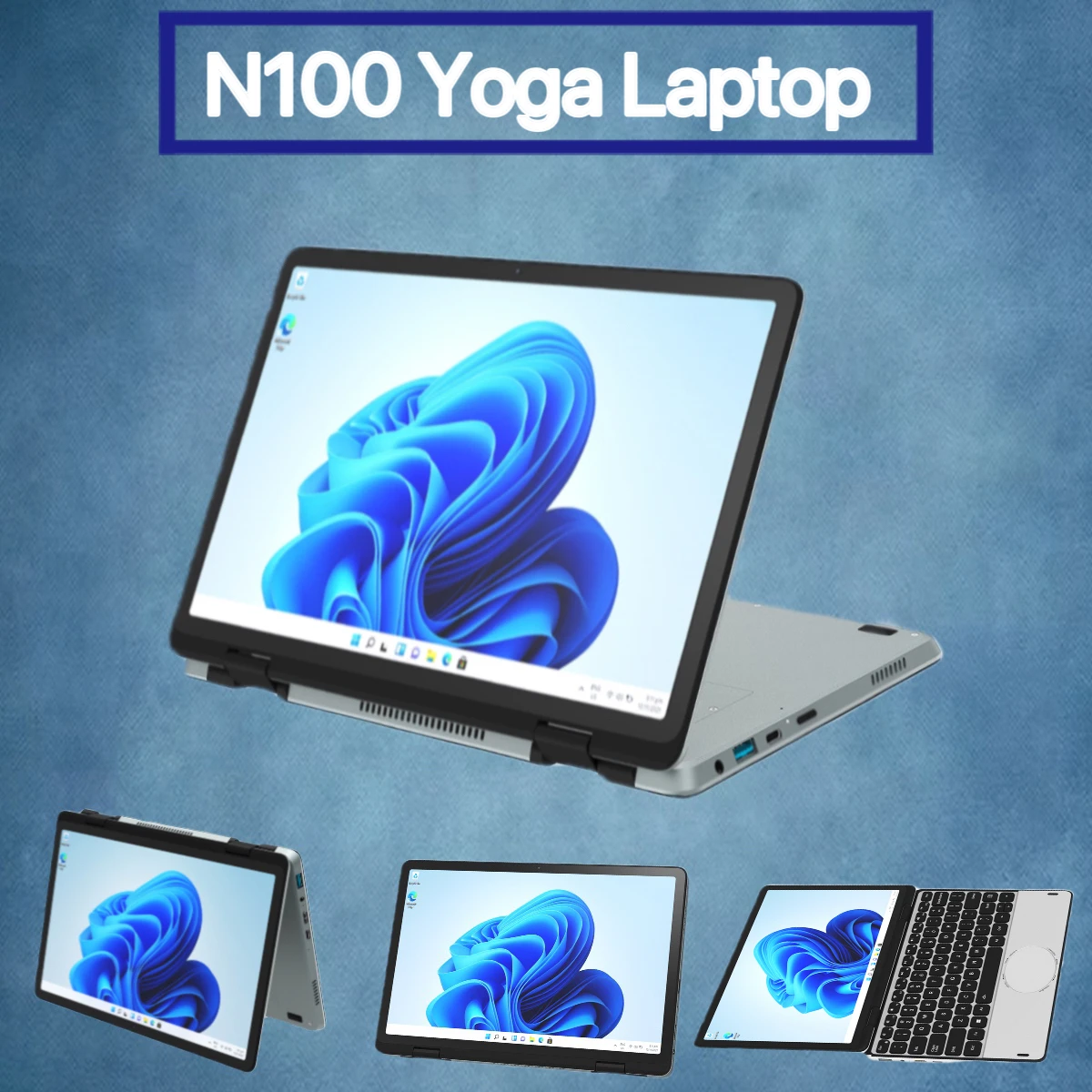 2024 topton 11 zoll yoga laptop ips touch buch intel n100 max 32g ddr4 2t ssd tragbares büro notebook mini computer tablett