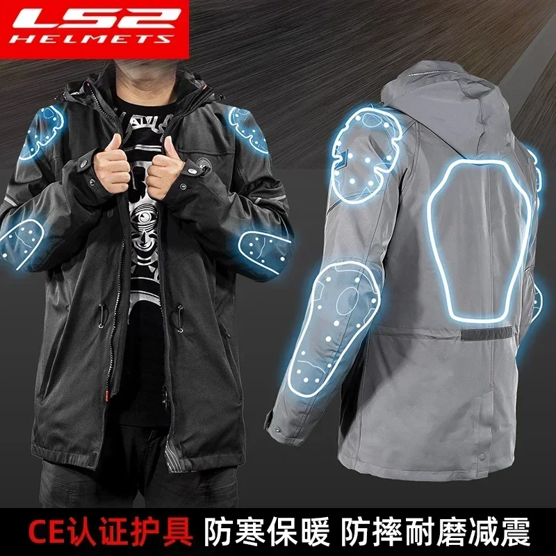 

LS2 Motorcycle Riding Suit Racing Rally Kit Windbreaker Men Women Equipment Winter Warm Waterproof Jaqueta Motociclista