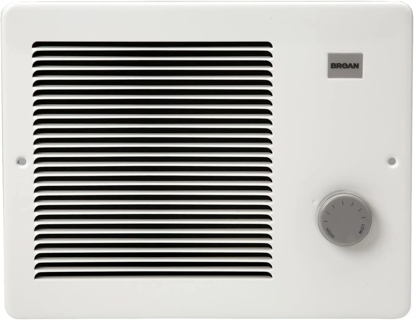 Wall Heater, White Grille Heater with Built-In Adjustable Thermostat, 750/1500W, 120/240V AC