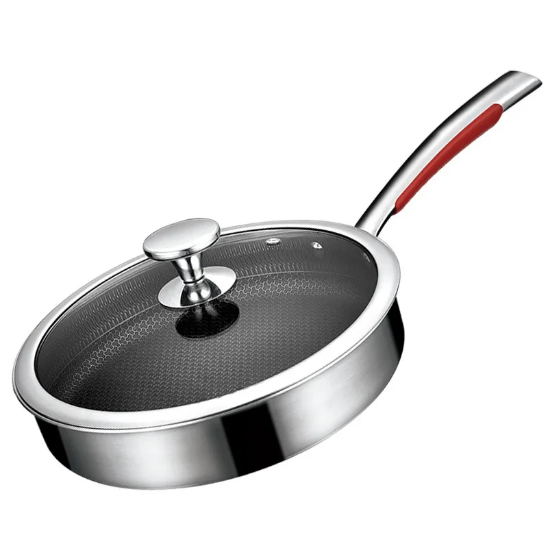 

Frying fried egg fried steak 316 stainless steel honeycomb non-stick household pots and pans wholesale