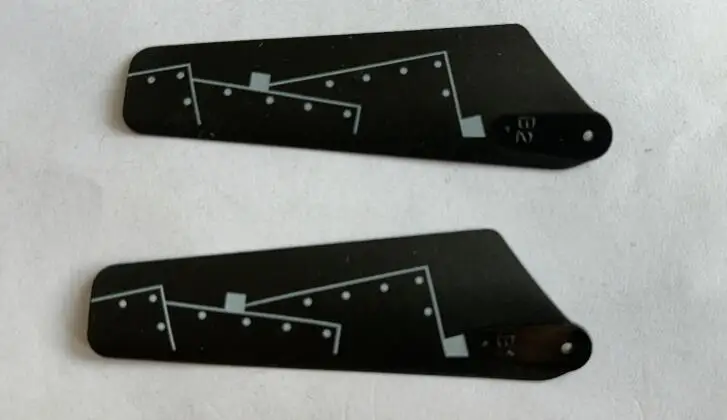 Hélice de rotor principal para helicóptero teledirigido, 2 piezas de hélice superior e inferior A B, 6,4 cm x 1,9 cm, 64mm/diámetro de agujero de 1mm, heli toy airplane SYMA S026