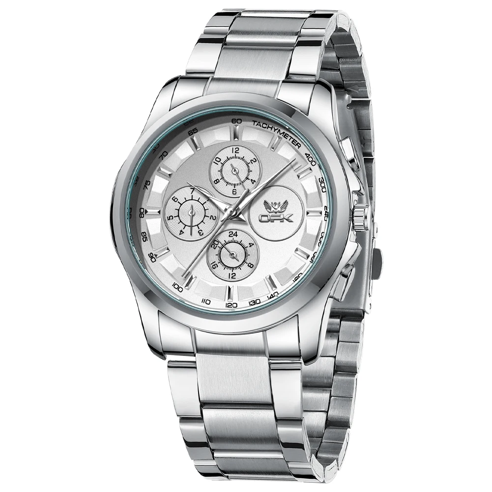 OPK 6032 Quartz Watches for Men Classic Trendy Chronograph Waterproof Luminous Men's Dress Wriswatches Original Brand Man Watch