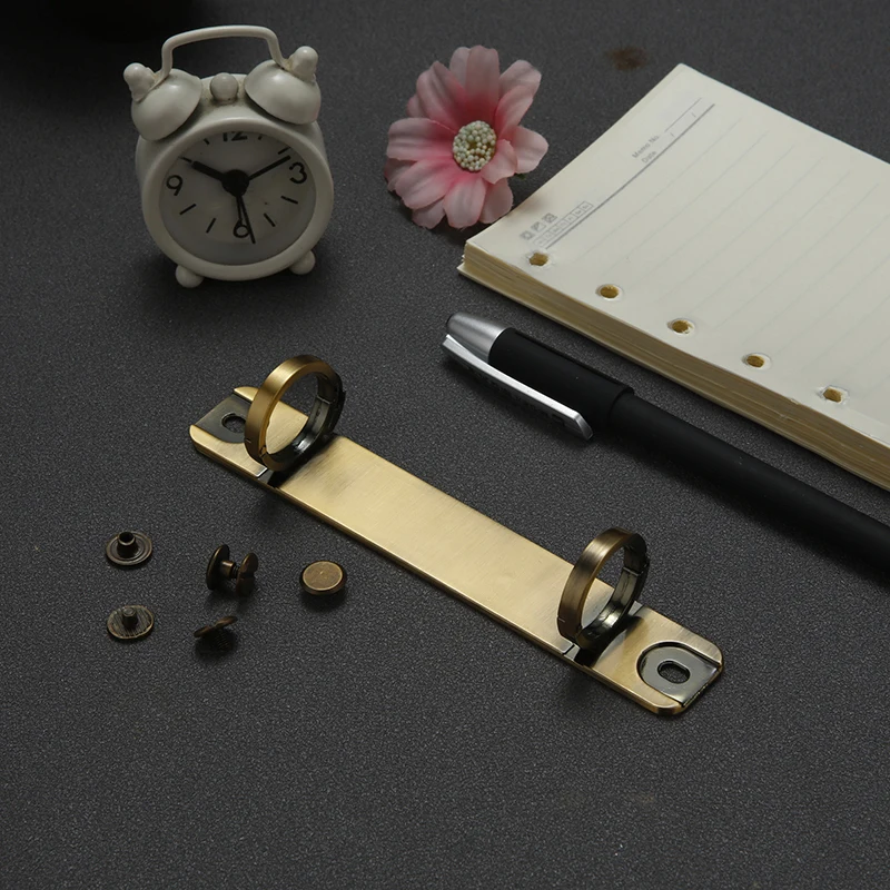 A7 Detachable Buckle Loose-leaf Binder Strip 2 Holes Metal Ring Binder Clips for Handbook Notebook School Office Stationery