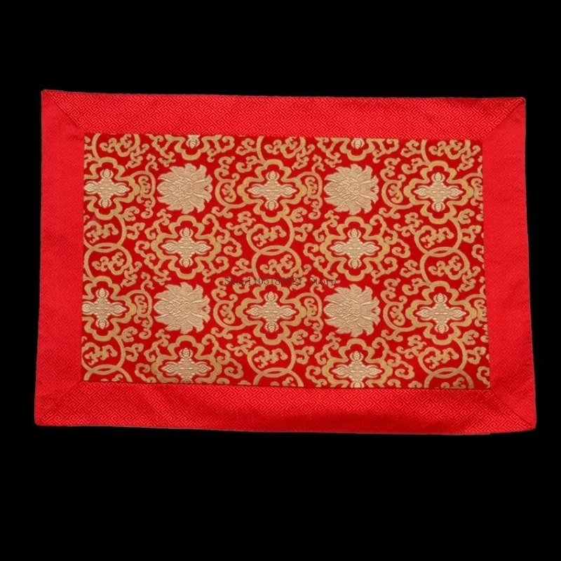 Tibetan Ethnic Style Brocade Tablecloth Home Interior Buddhist Hall Decoration Copy Scripture Cushion Cloth Religious Supplies