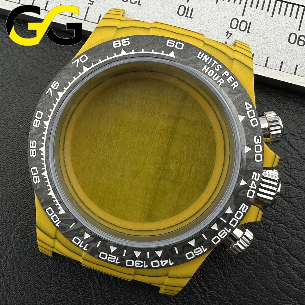 38mm Carbon Fiber Watch Case Compatible with SL4801 Movement 3ATM Waterproof Watch DIY Repair Shell Accessory GG Brand