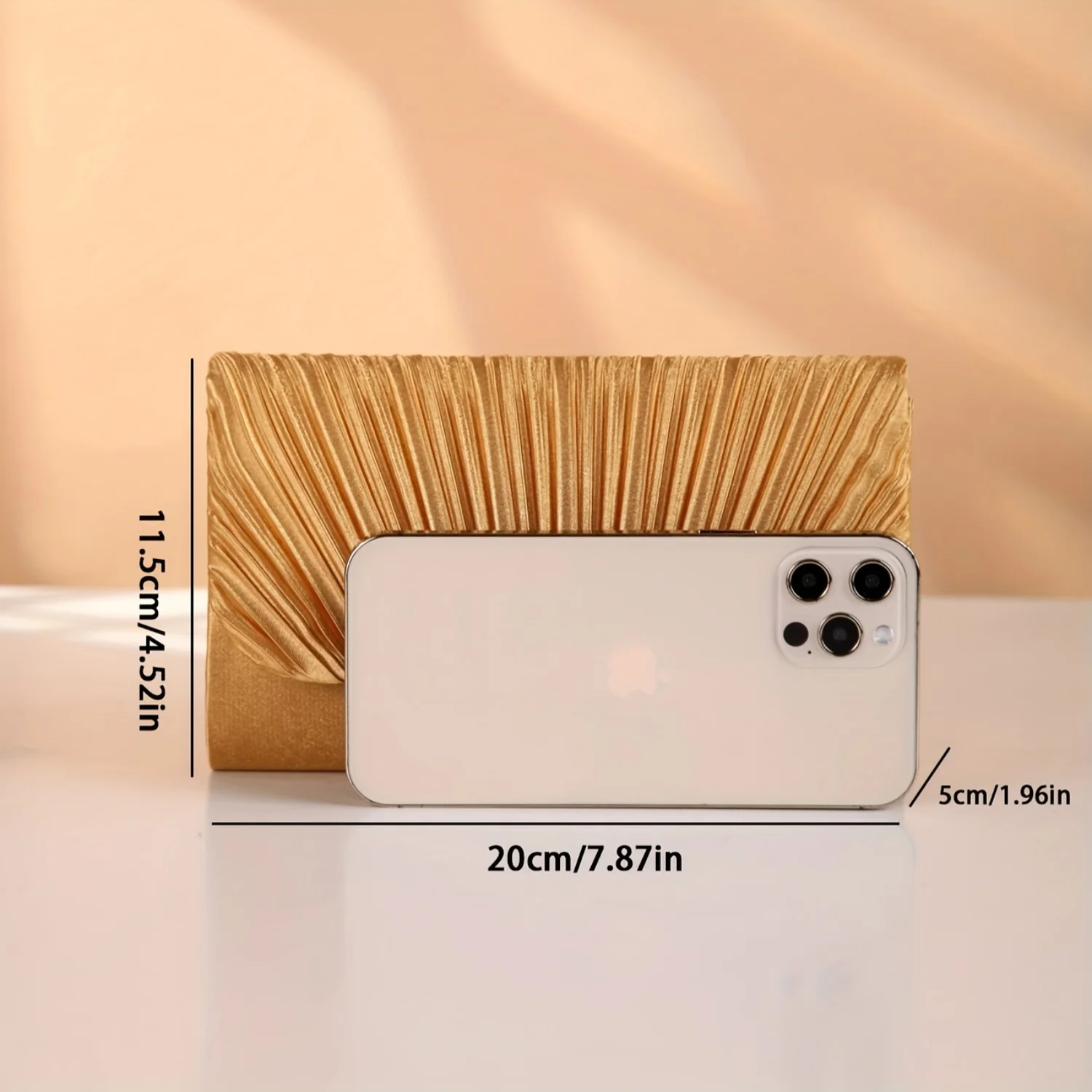 Solid Color Pleated Striped Party Clutch Bag with Chain Strap - Party/Dance Essential!