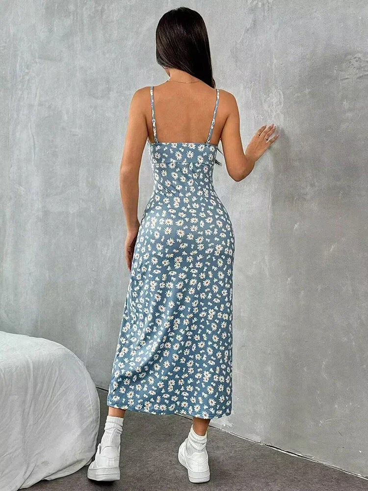 Summer Sexy Sleeveless Halter Dress For Women Long Dresses Women Clothing Dress Women Green Dresses