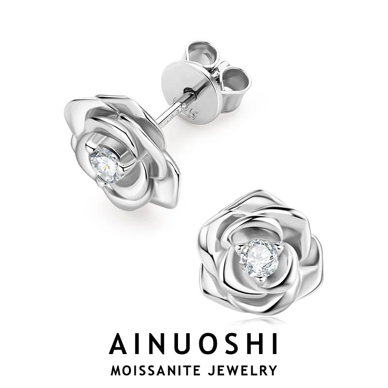 

Серьги-гвоздики AINUOSHI из стерлингового серебра 925 пробы с цветком розы с круглым вырезом 3 мм фотография для женщин 2024 модные ювелирные изделия