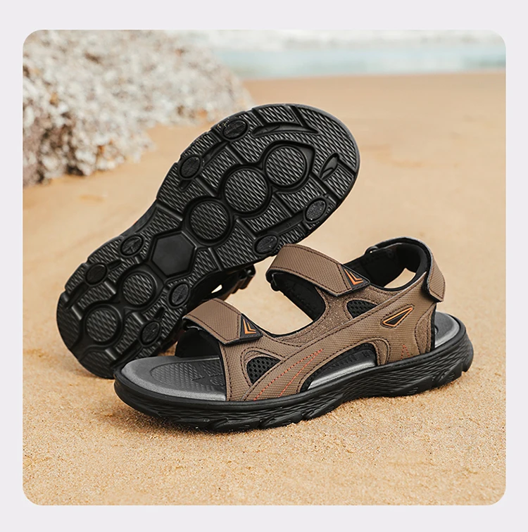 Herren-Sportsandalen, Outdoor, Wandern, wasserdicht, Strandsport, Herren-Sandalen, Sommer, offene Zehen, verstellbare Schnürsenkel – Detail 8