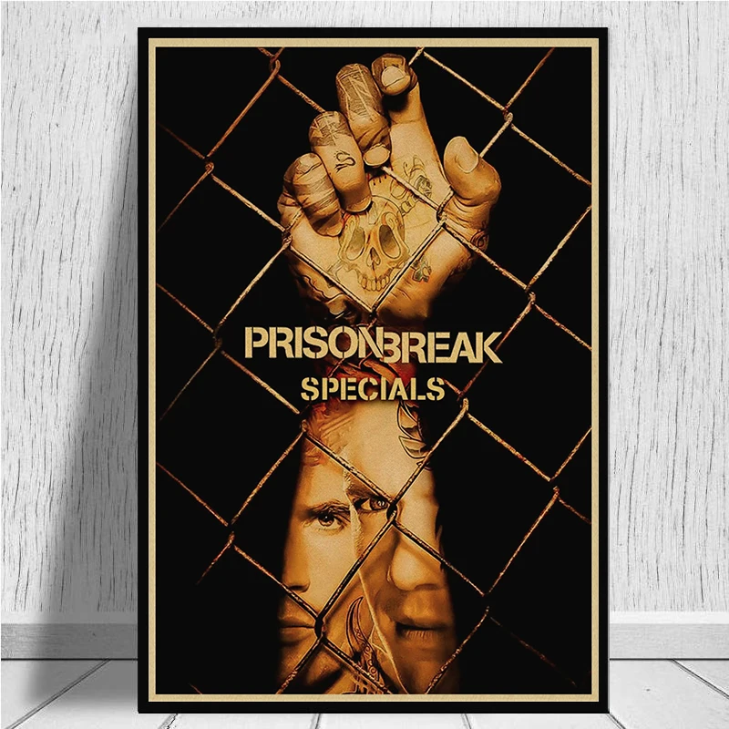 Prison Break Wentworth Miller American TV Series Vintage Kraft Poster Drawing Home Decoration Wall Sticker