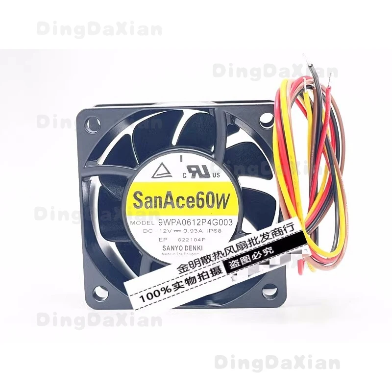 

Вентилятор охлаждения постоянного тока Sanyo 6CM 9WPA0612P4G003 12V 0.93A PWM, 1 шт.