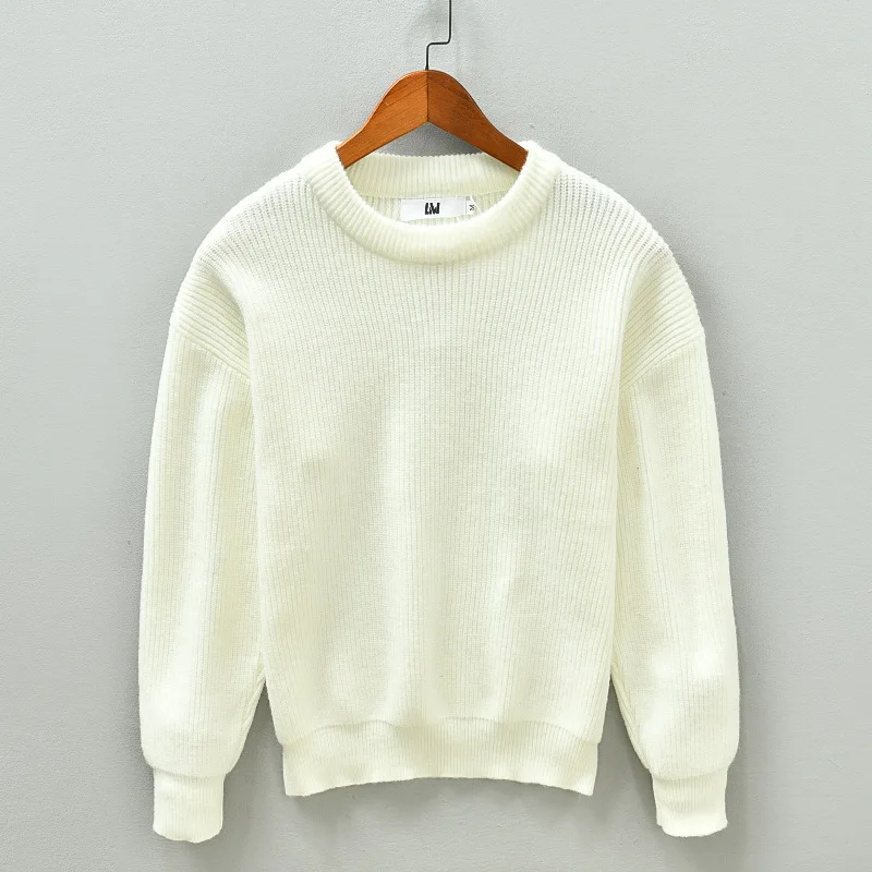 

Ss9609 Spring Autumn Korean Style Simple Sweater For Men Fashion Clothing Solid Color Soft Comfortable Casual Knitting Pullovers