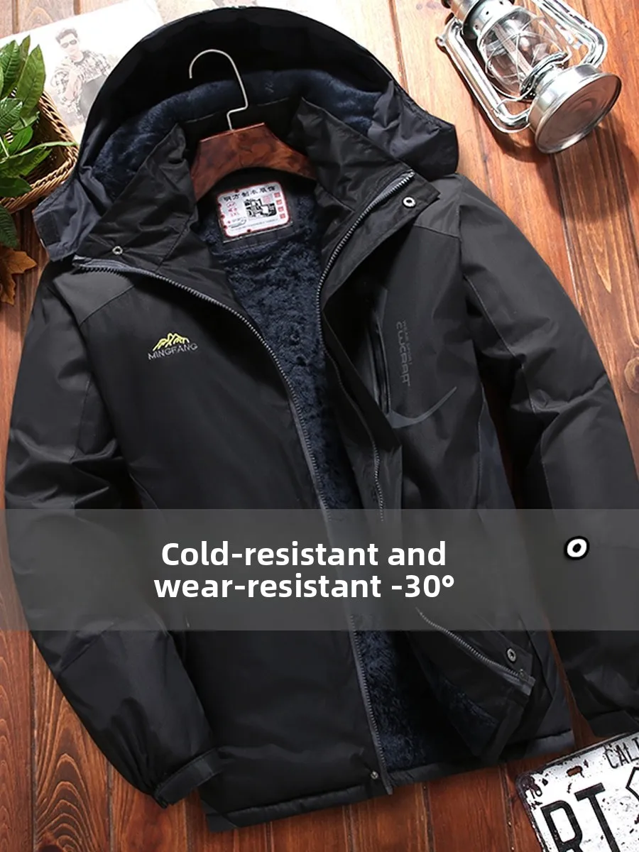 

Men's Winter Thiened Waterproof Cotton Jaet Fce Lined Workwear Anti-wind And Warm Tactical Coat Faion Urban Sle