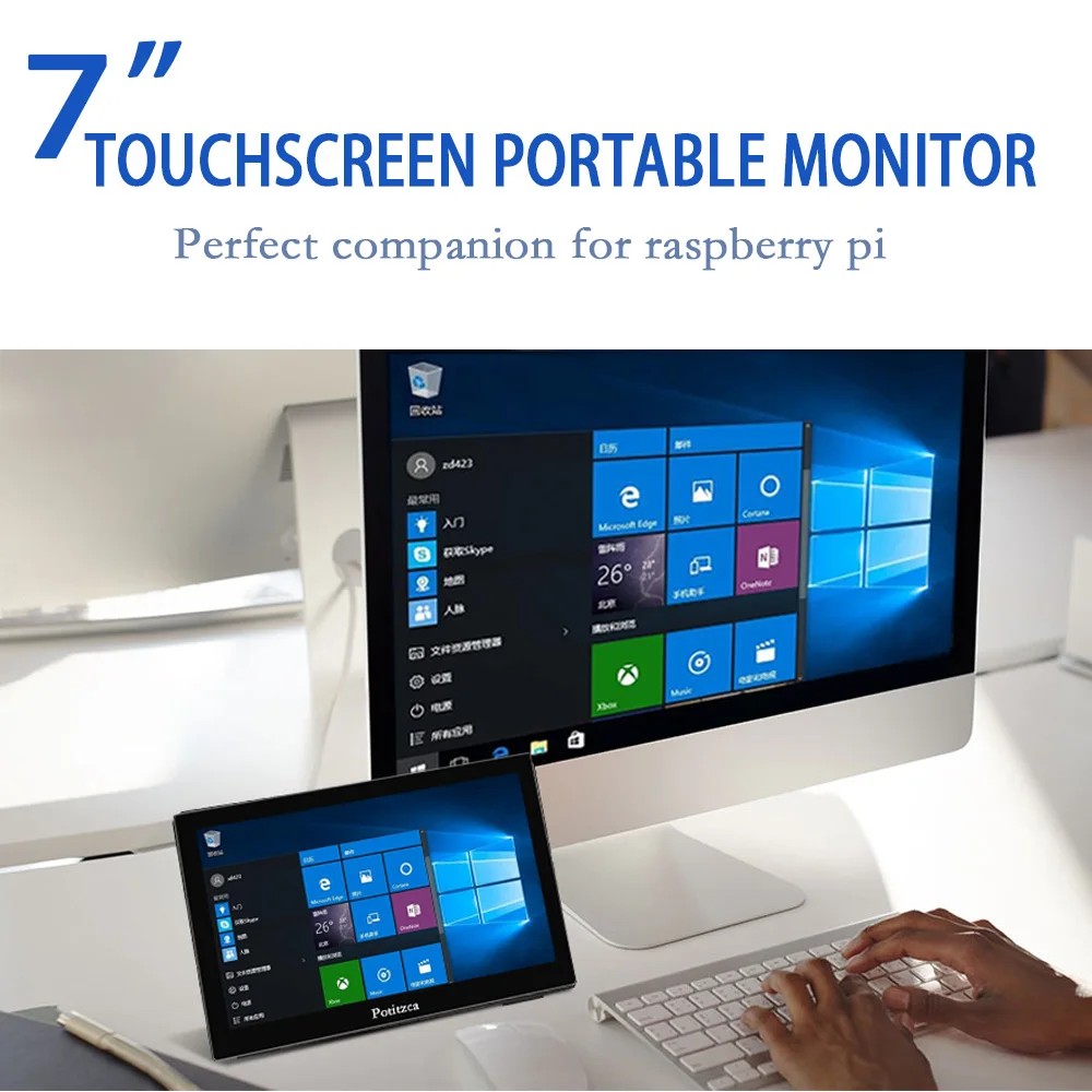 Imagem -05 - Polegada Monitor Portátil Touchscreen 1024x600 60hz Display Hdmi-compatível para Computador Gamer Portátil Xbox Switch Raspberry Pie Série 7