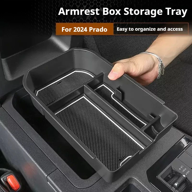 

For Toyota Land Cruiser 250 LC250 Prado 2024 Car Armrest Box Storage Box ABS Material Storage Box Compartment Car Accessories