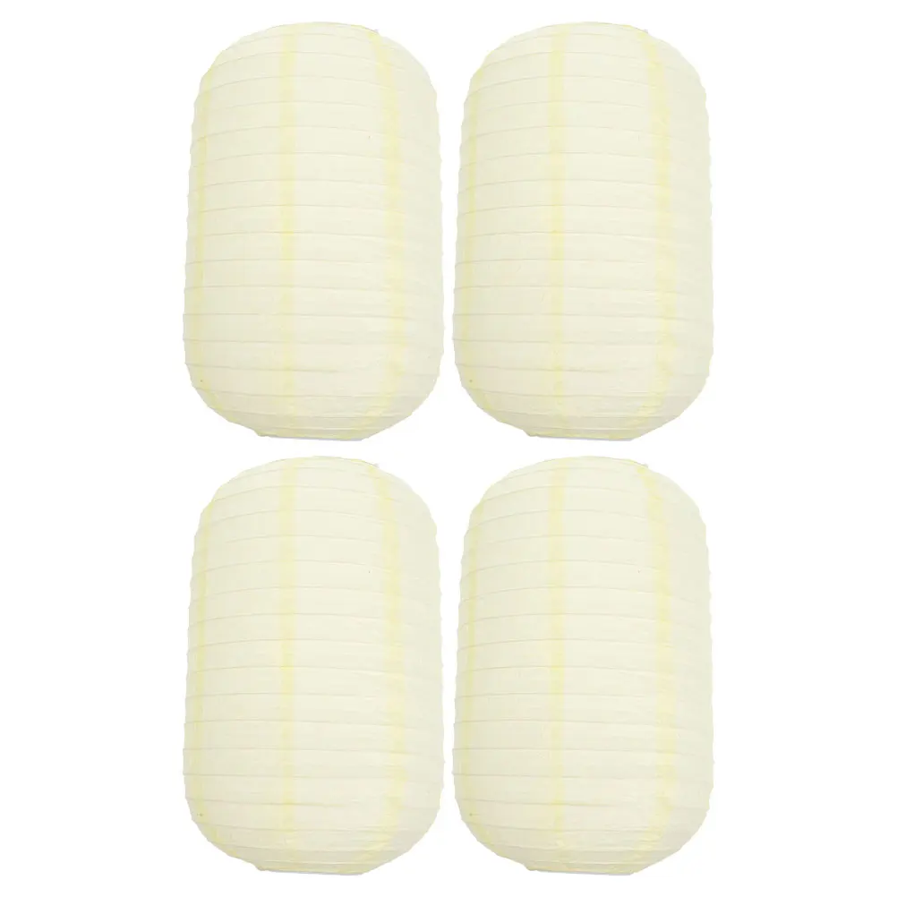 

4pcs Japanese Style Lanterns Traditional Silk Hanging Decorative Lights For Restaurant Sushi Bar Cafe Outdoor Garden Beige