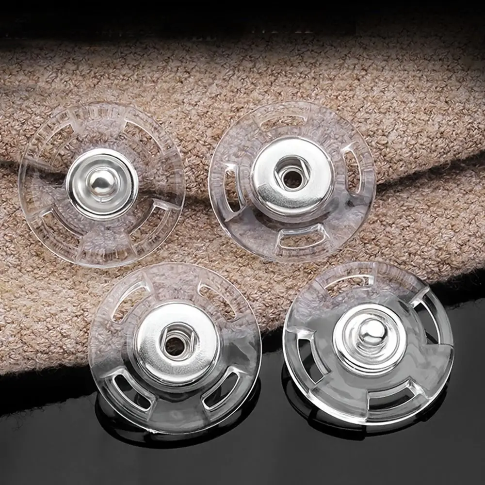 10 pcs Plastic Invisible Snap Button Delicate Clasp Fastener Transparent Snap Button Round Transparent Cardigan Overcoat