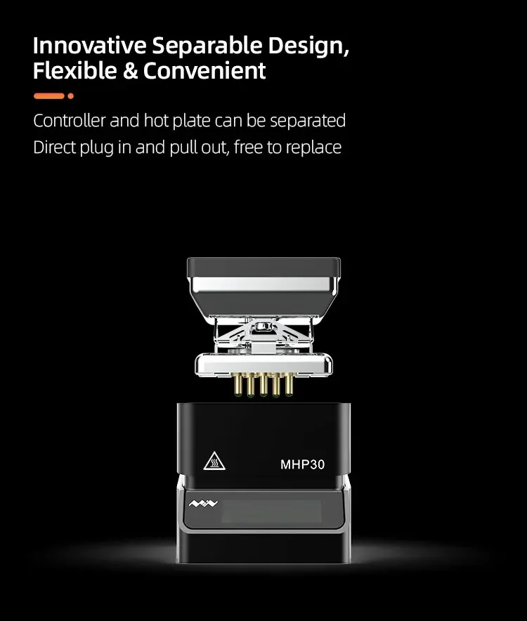 MINIWARE MHP30 Mini Hot Plate Preheater 30*30mm Heating Area Constant Temperature Heating Table 300℃ Intelligent Heating Table AU Location Shipping Fast