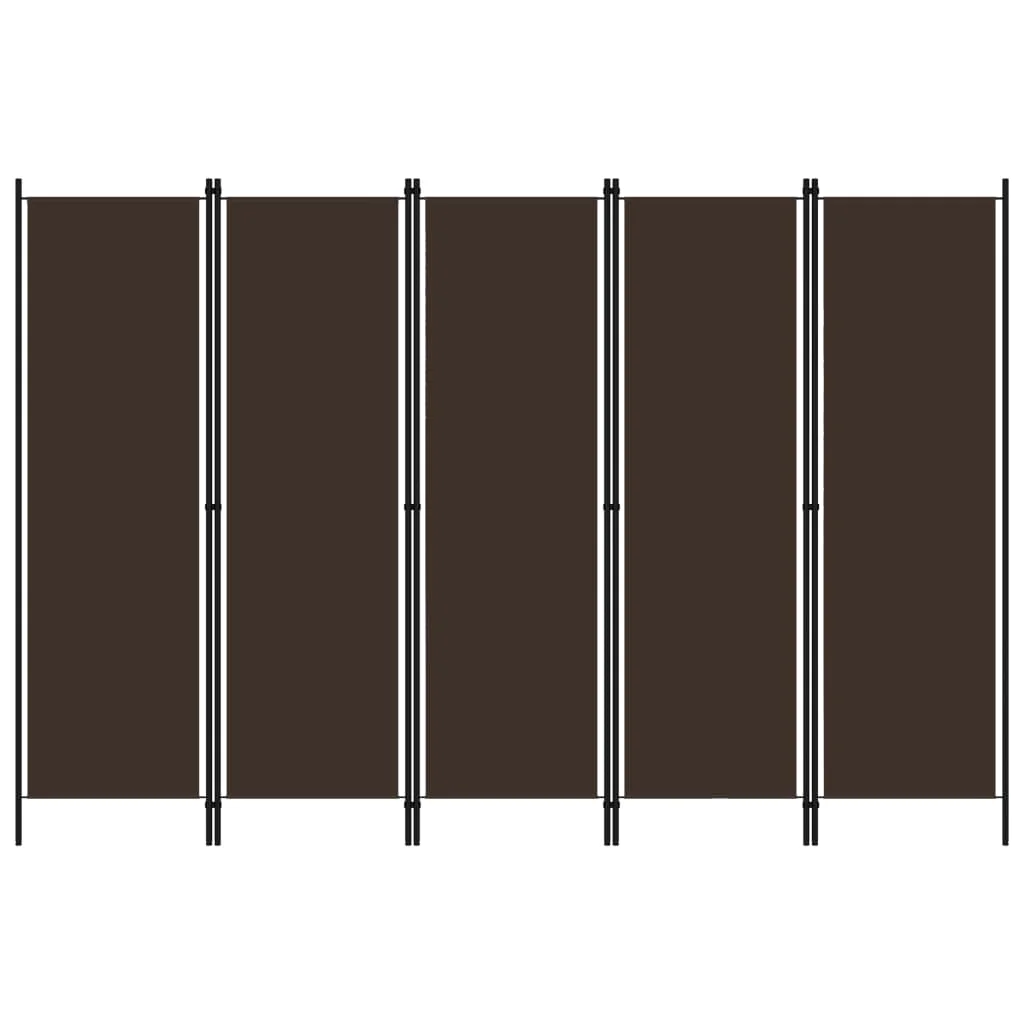 5-teilige braune Trennwand, 250x180 cm, Sichtschutz, faltbarer Raumteiler, Heimdekoration für Teeraum, Büroräume