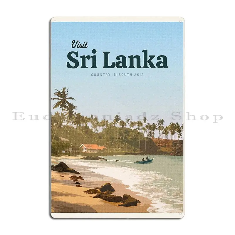 Visit Sri Lanka Metal Plaque Club Vintage Customize Wall Decor Cinema Tin Sign Poster