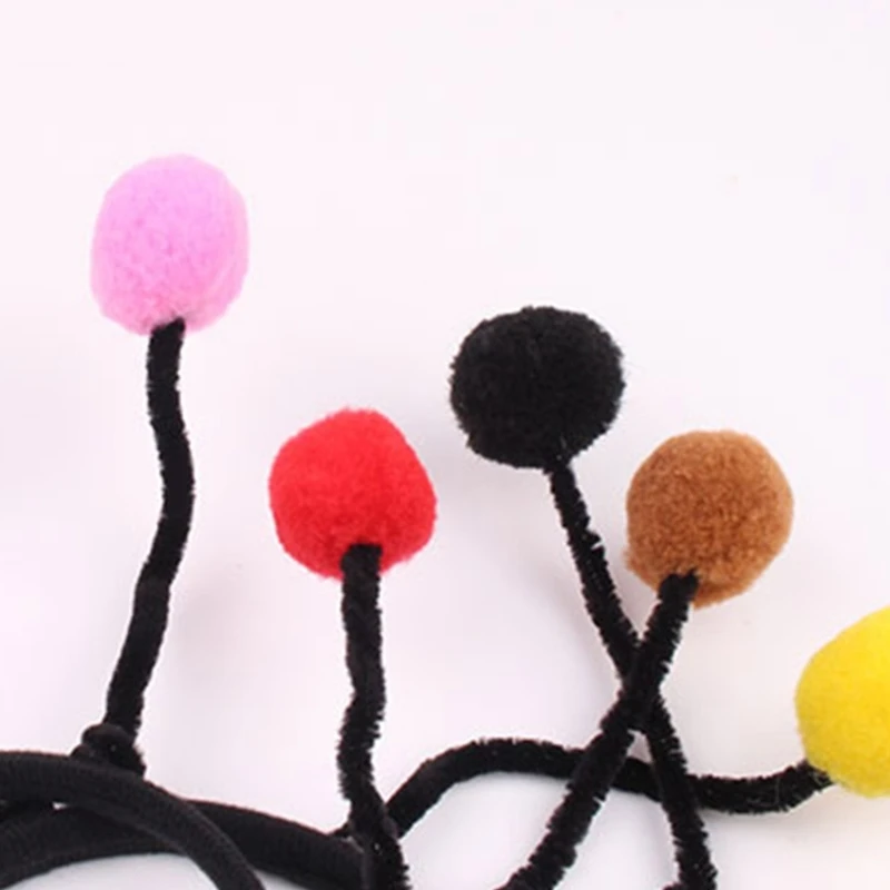 Cosplay Headband Bee Pompom Antenna Shape Hair Hoop Plush Party Headpiece Childrens Day Stage Dancing Headband Unisex