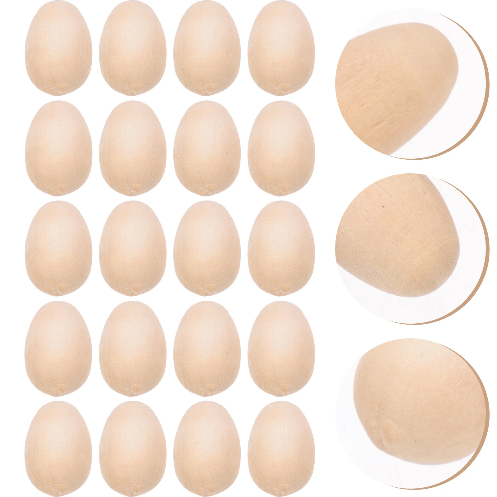 

100 Pcs Wooden Imitation Eggs Crafts Fake Decorating Child Creative Simulation Easter Toys Smooth Paintable Reusable