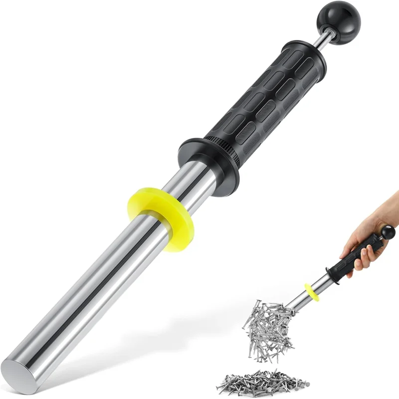 

【DIY DECOR】Magnet Wand With Release Handle,Magnetic Chip Collector, For Pickup Tool For Nails, Metal Cuttings And Shavings