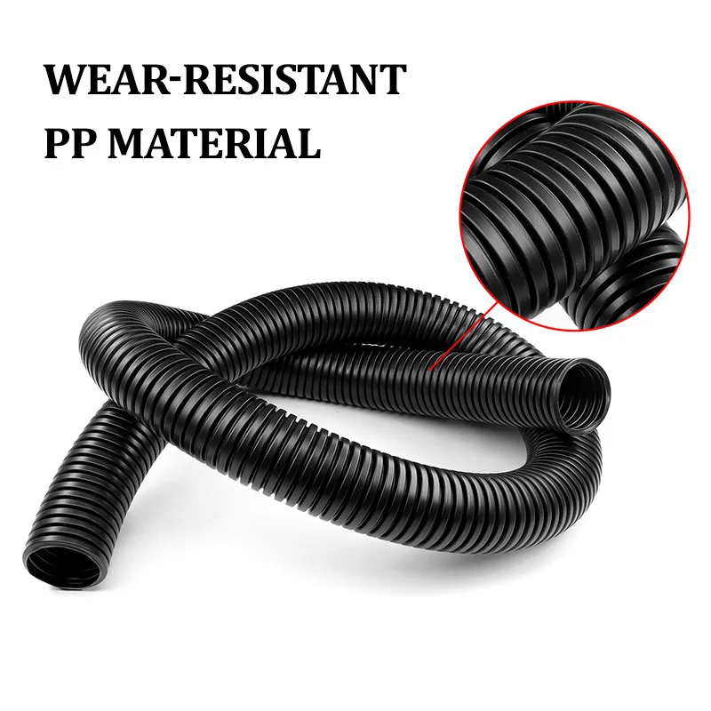 PP Corrugated Tube AD7.5 - 34.5mm Car Wire Harness Casing Insulation Sleeve Flexible Protection Pipe for Auto Electrical Wiring