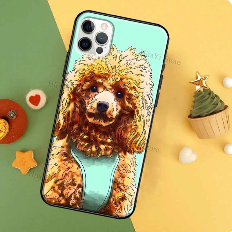 Cure Cartoon Poodle Coque Phone Case For iPhone 11 14 12 Pro Max 13 Pro XS MAX 6 7 8 Plus 5S SE 2020 X XR Cover