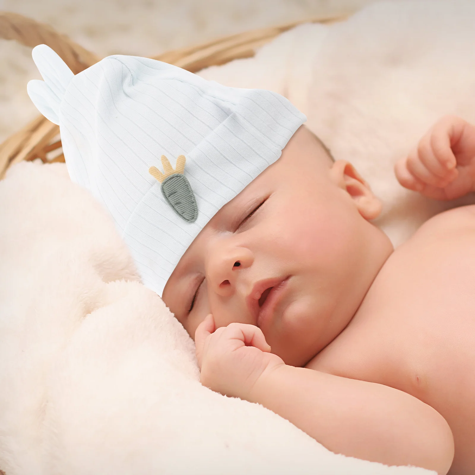 

Newborn Baby Girls Cotton Hat Infant Girl Beanies Bunny Ears Double Layer Warm Soft Cute Rabbit Infant Hats New Born Hats