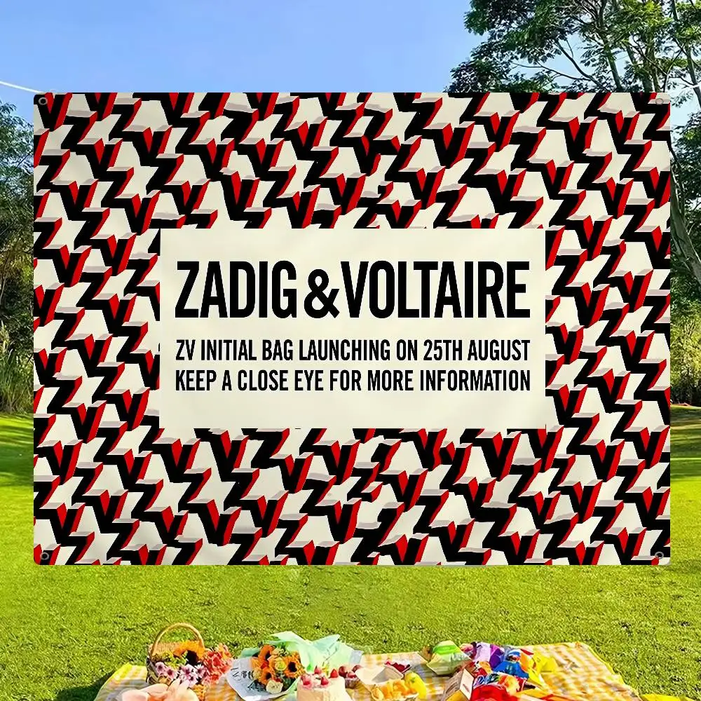 Banderas Retro de Moda Z-Zadig y V-Voltaire, Múltiples Opciones, Decoración Interior para Estudio, Banner Decorativo